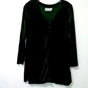 Vintage Prima Donna dark Emerald green velvet top